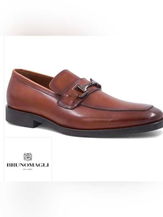 Bruno Magli Other - Bruno Magli Raging Leather Bit SLIP ON Loafer Cognac  MENS SIZE 11